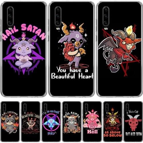 Cute Hell Hail Satan Evil Phone Case for Huawei P40 P30 P20 Mate 30 20 10 Pro P10 Lite P Smart Z + 2019 Gift Coque Cover Capa