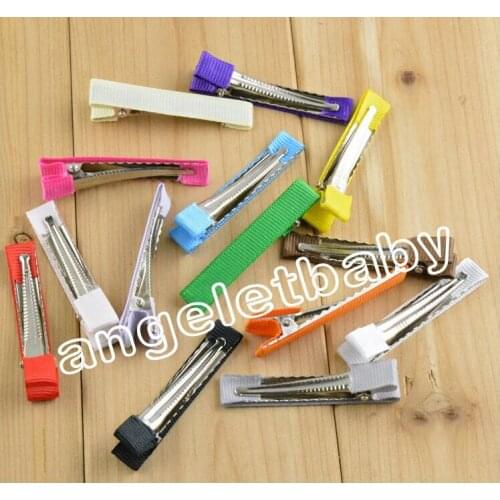 DIY hair Accessory clips girl Ribbon Hair Bows Clip Ribbon Lined Alligator Hair Clips 20PCS FJ3209