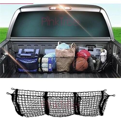 Car Trunk Luggage Storage Cargo Organizer Nylon Stretchable Elastic Mesh Net For Toyota Tundra Tacoma Hilux Revo Vigo