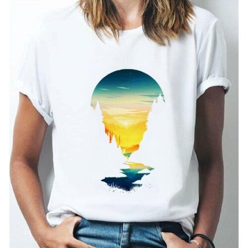 Ocean Sea Turtle Printed T-Shirt Summer Womens Fashion Short Sleeve Popular Design Top Female T Shirts Harajuku O-neck Clothing