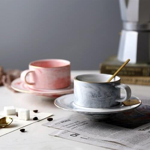 Exquisite marble texture ceramic coffee cup Personality Fashion Stone texture Tea Cups