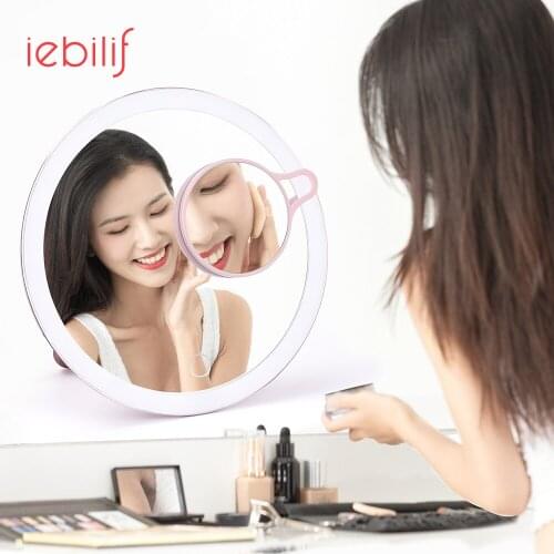 Makeup Mirror LED Lighte with Extra 3X Magnifying Vanity Small Mirror 180 Degree Rotation Touch Screen Makeup Mirror