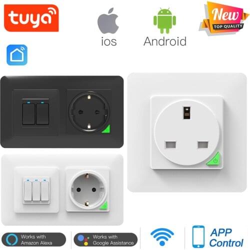 Wifi Wall Socket Standard DE EU Smart Outlets Wireless Remote Control Work With Tuya Google Home Alexa Timer