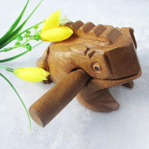 Novelty Funny Wooden Lucky Frog Croaking Musical Instrument Tone Block Home Office Decor Craft House Accessories Educational Toy
