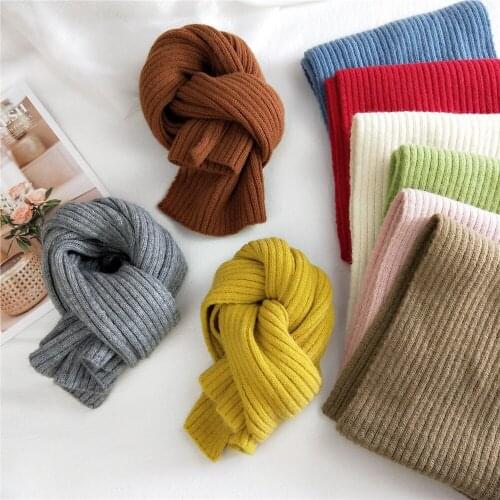 New Kids Scarf Knitted Scarves For Girls Boys Children Women Winter Thick Warm Shawl Wraps Accessories D222