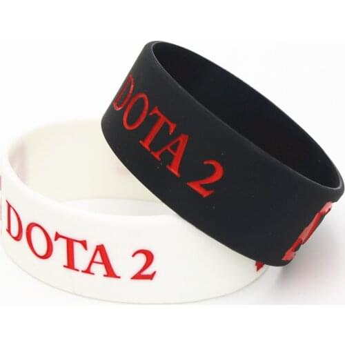 1PC New Game LOL Bracelet League of Legend Wristband Wide White Black Rubber Silicone Bracelet DOTA 2 Printed Band SH061