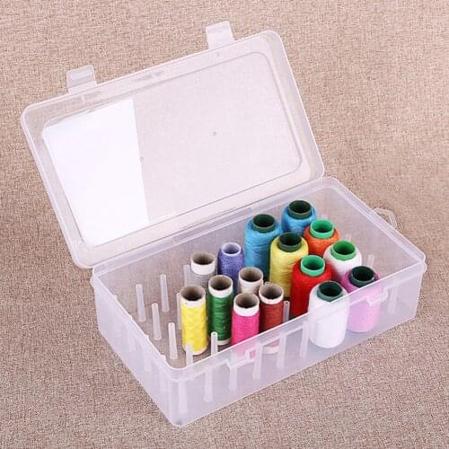 42 Spools Reels Sorting Storage Boxes Organizer Transparent Gear Group Sewing Thread Container Holder Bobbins Case Accessory