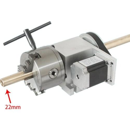 Hollow shaft 4th axis A axis K5M-6-100 100mm 3 jaws 4 jaws chuck