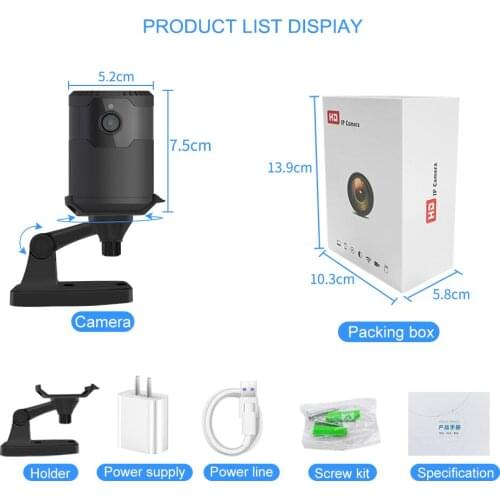 2MP 1080P HD Wifi Camera Smart Home Security Surveillance Remote Viewing Night Vision Portable Hidden Outdoor Mini Camcorder