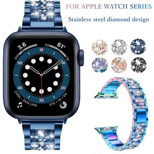 Blue Bands For Apple Watch SE 6 5 4 44mm 40mm watchband correa women pulseira bracelet for iwatch series 6 5 4 3 Strap 38mm 42mm