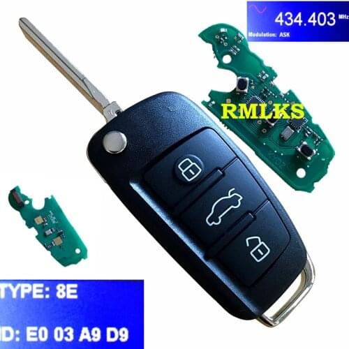 3 Button Folding Flip Remote Key Fob 433mhz 868MHz Special 8E Chip For Audi Q7 8E0 837 220R 315Mhz For A6L 8E0837220Q