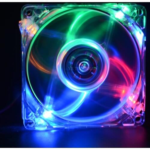 SZYTF 8025 GDT Green Red Bule Four color LED PC Computer Case Brushless Cooling Fan 80mm 8080x25mm 8025S DC 12V 4Pin Cooler