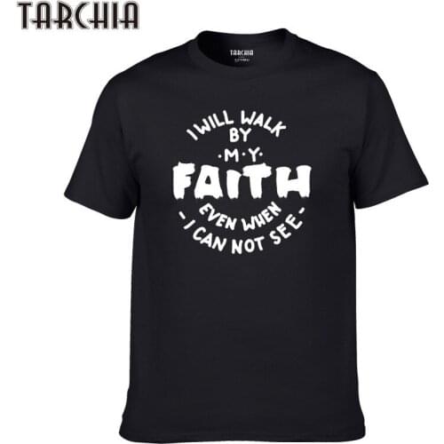 TARCHIA 2021 Faith Brand Print Tops Cotton Short Sleeve Summer T Shirts Casual Slim Fit Hip Hop Men Plus Size Tees Tops Homme