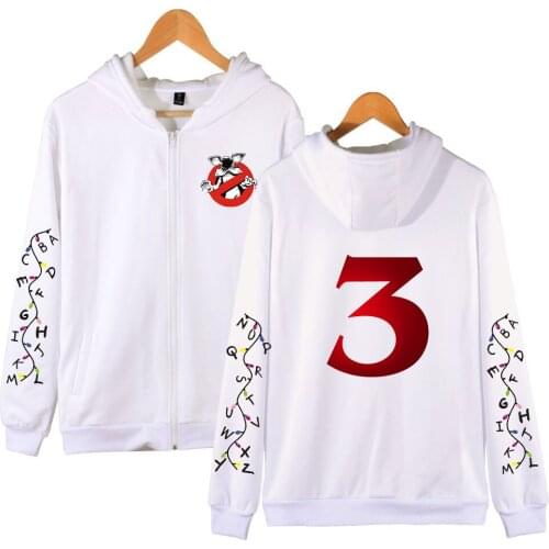Stranger Things Season 3 fashion zipper men women hoodies jacket coat casual zip up long sleeve hooded sweatshirts tracksuit top