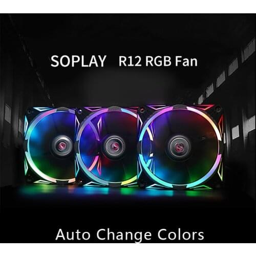 12CM Auto-RGB Fan without Controller 4PIN use for Radiator Computer Case Fan Size 120mm Auto Change Colors Cool System
