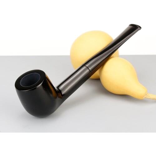 High Quality Ebony Wood Pipe 9mm Filter Tobacco Pipe 10 tools free Straight Smoking Pipe Best Smoke Accessory