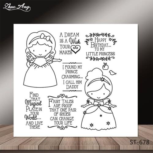 ZhuoAng Pretty princess girl Clear Stamps For DIY Scrapbooking/Card Making/Album Decorative Silicon Stamp Crafts