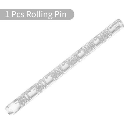 16.2x1cm Transparent Acrylic Rolling Pin Music Note Pattern Embossed Fondant Printing Rolling Pin Pastry Baking Sheet Tool 1PC