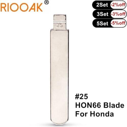 10pcs Uncut Replacement Metal Blank Car Key Blade #25 HON66 For Honda Civic Accord CR-V XR-V City HRV Venzel Jade