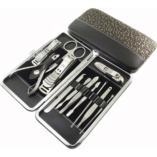 12 Pcs Manicure Set Manicure Pedicure Set Nail Clippers Scissors Grooming Kit 12 Pcs in 1 Set Multifunctional Pocket
