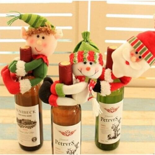 2021 Christmas Wine Bottle Sweater Cover Bag Christmas Decorations For Home Table Xmas Party Ornaments Natal 2021 Noel