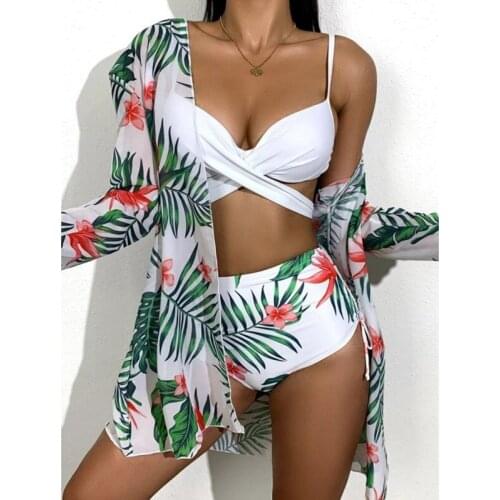 3pcs/set Bikini Women Swimsuit Push Up Swimwear Female Sexy Bikini Set Beach Bathing Suits Maio Feminino Praia