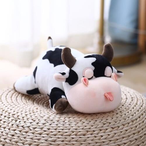 30/50/60CM Cute cow plush toy pillow cute cow Doll Soft and comfortable Plush cow toy childrens Playmate presents to children