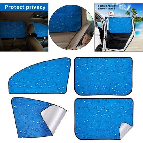 4Pcs Car Magnetic Side Window Cling Sunshade Shade ,Easy to Install, Oxford Fabric and Slivered Coating
