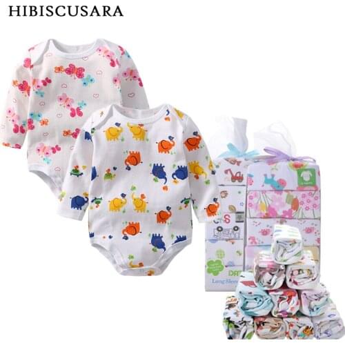 5 Pack Newborn Baby Girl Boy Multi-Color Cotton Full Sleeve Romper Jumpsuit Organic Cotton Bebe Onesie Spring Autumn Romper
