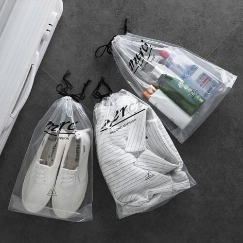 5PCS Waterproof Travel Shoe Storage Bag Thickened Transparent Drawstring Organizer Portable Luggage Sundreis Closet Hanging Bag