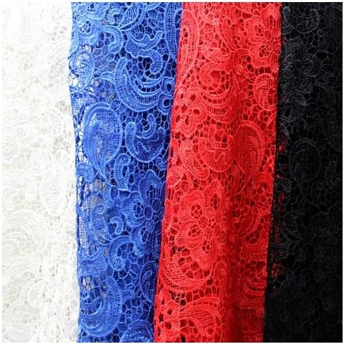 5Yards Dentelle Ruban African White Red Royal Blue Lace Fabric High Quality Black Cord Laces For Nigerian Party Wedding 2017