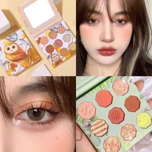9 Color Pearlescent Glitter Eyeshadow Palette Pigmented Matte Shimmer Eyeshadow Pallete Shiny Metallic Makeu Palette Cosmetic