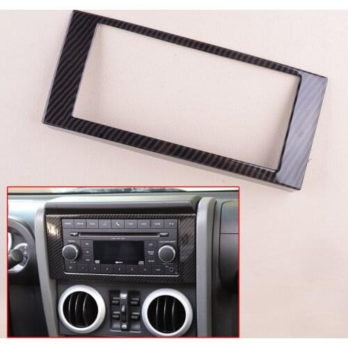 ABS Car Center Console CD Panel Cover Trim Styling Fit for Jeep Wrangler JK 2007 2008 2009 2010 Carbon Fiber Texture