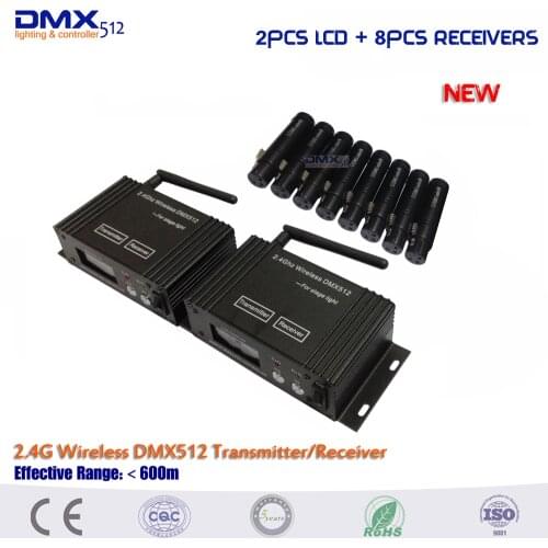 Free shipping 23DBM 500M 2.4G ISM DMX512 Wireless XLR DJ Party Transmitter Lighting Controller For Disco LED Stage PAR Lights
