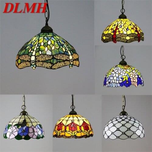 DLMH Tiffany Pendant Light Modern LED Creative Lamp Fixtures Decorative For Home Living Dining Room