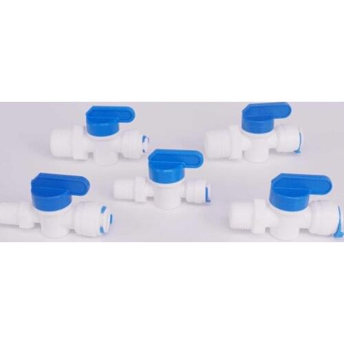 Fit for 1/4" 3/8" OD Tube Quick Fit Equal Ball Valve Connector Fitting Aquarium Reverse Osmosis RO Water Dispenser