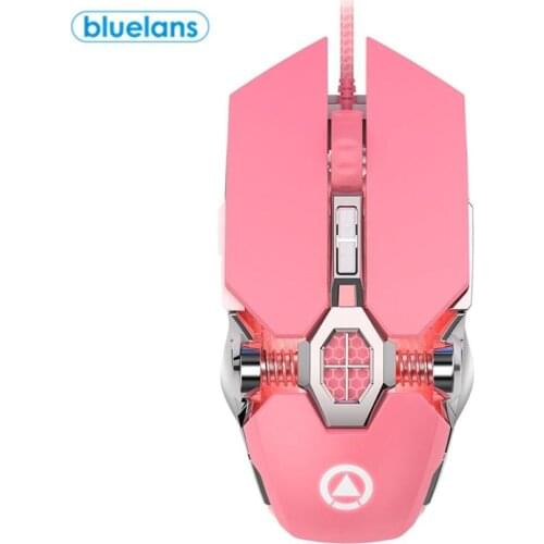 G3Os Pink Gaming Mouse 4-Speed 3200dpi Colorful Led Backlight Wired Usb Girl Cute Mechanical Gaming Macro Silent Mouse