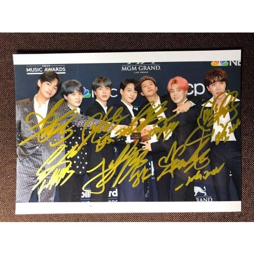 Signed Bangtan Boys autographed group photo 5*7 Award ceremony autographs in ink 1219O1