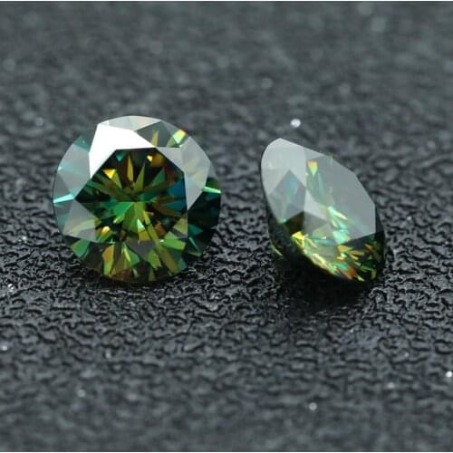 BOEYCJR 0.5/1/1.5/2/3ct Round Brilliant VVS1 Green Moissanite Diamond Loose Bead Jewelry Accessories