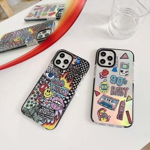 Lase Funny 90s Thriller Lip Case For iPhone 12 Pro Max 11 7 8 Plus XS MAX XR X Silicone Soft Lens Shockproof Cases 11 Pro Max 12