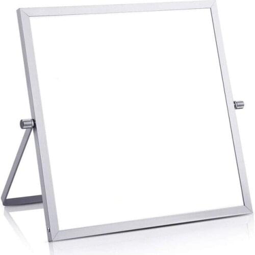 Small Magnetic White Board for Desk 10"X10" Double-Sided Desktop Tabletop Dr y Era se Board with Stand for students Kids