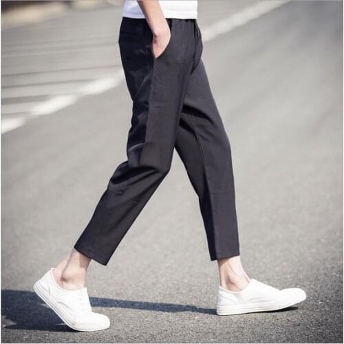 M-5xl Spring And Summer Mens New Casual Pants Korean Slim Fashion Harem Pants Ankle Length Trousers Plus Size Clothing