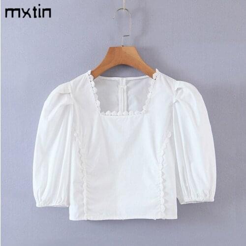 Женские белые рубашки Mxtin China At AliExpress