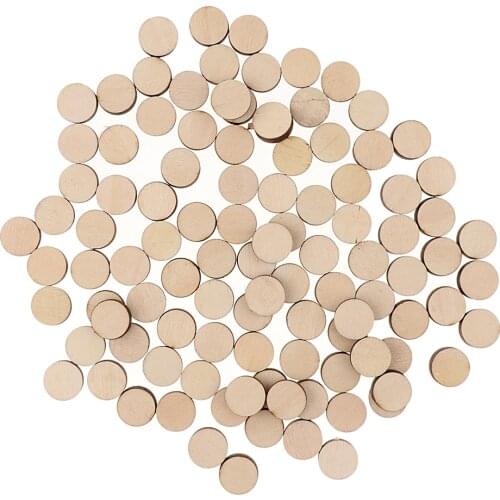 Pack of 100 Wooden Disks for Tinkering Wood Log Disks Round Pieces of Wood for
