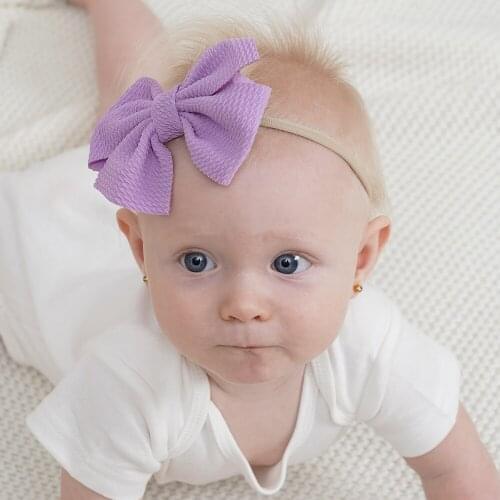 New Cute Bow Baby Nylon Headband For Girls Elastic Hair Bands Newborn Hairbands Princess Infant Turban For Kids Hair Accessories