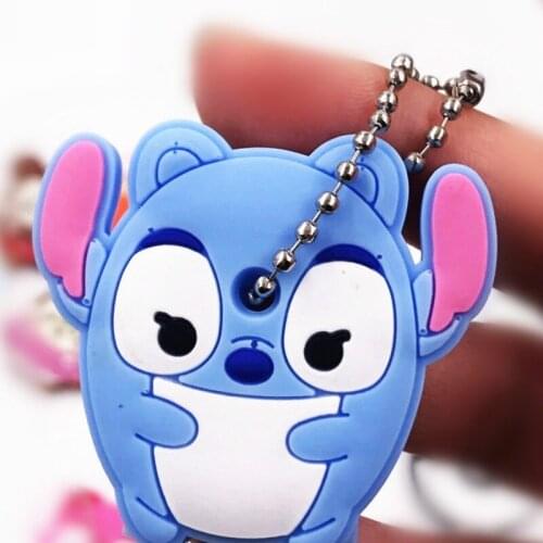 Mini New Fashion Keyring Cap Cartoon Silicone Protective Key Case Cover Dust Cover Holder Organizer For Girl Women Trinket Gift