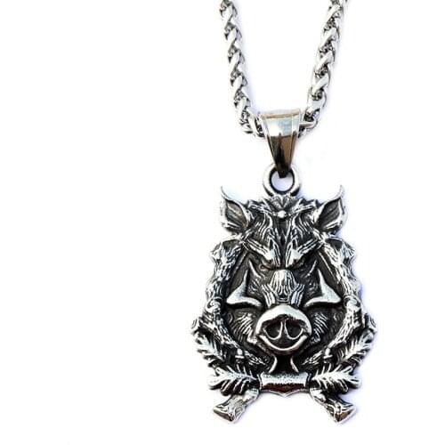 Charming silver Fashion Personalized wild boar luck art pendant