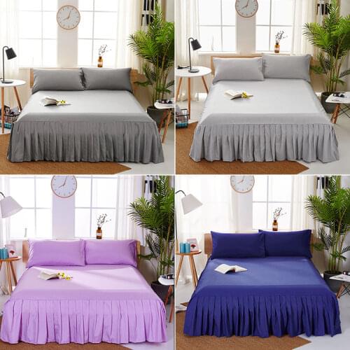 Soild Color Mirco Fiber Dust Bed Cover King Size Home Fade Resistant Bed Spread Queen Size Bed Spreads for Bed (No Pillowcase)