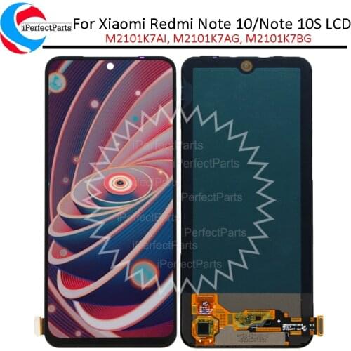 6.43'' OLED For Xiaomi Redmi Note 10 Display M2101K7AI, M2101K7AG Touch Panel Screen Digitizer For Redmi Note 10S LCD M2101K7BG