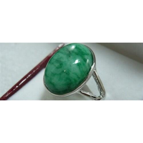 2 colors wholesale simple style green/white Natural JADE fashion ring(#7.8.9)